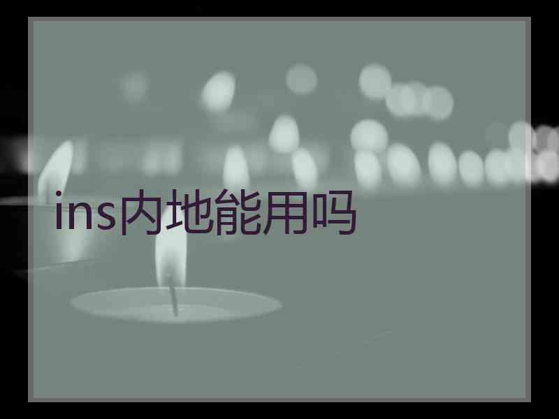 ins内地能用吗