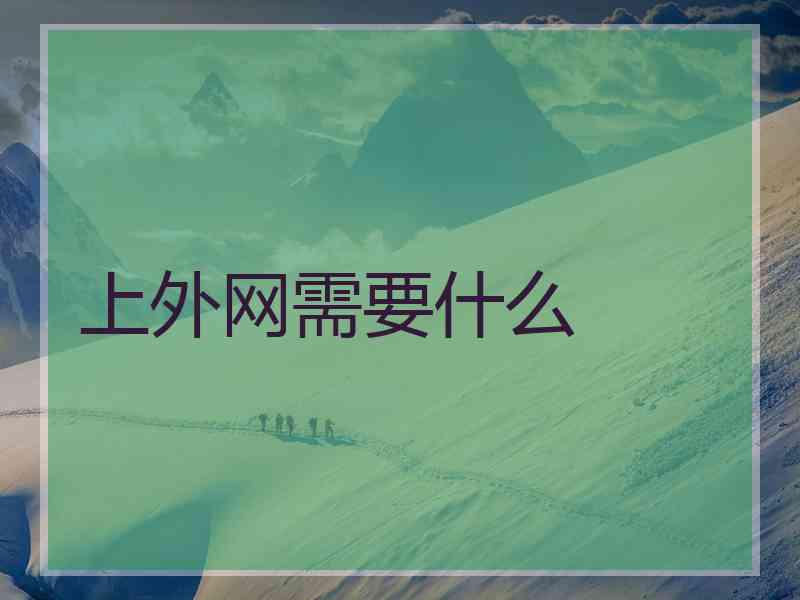 上外网需要什么