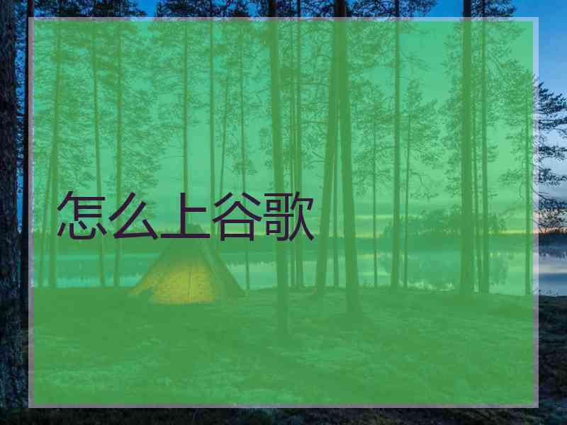 怎么上谷歌