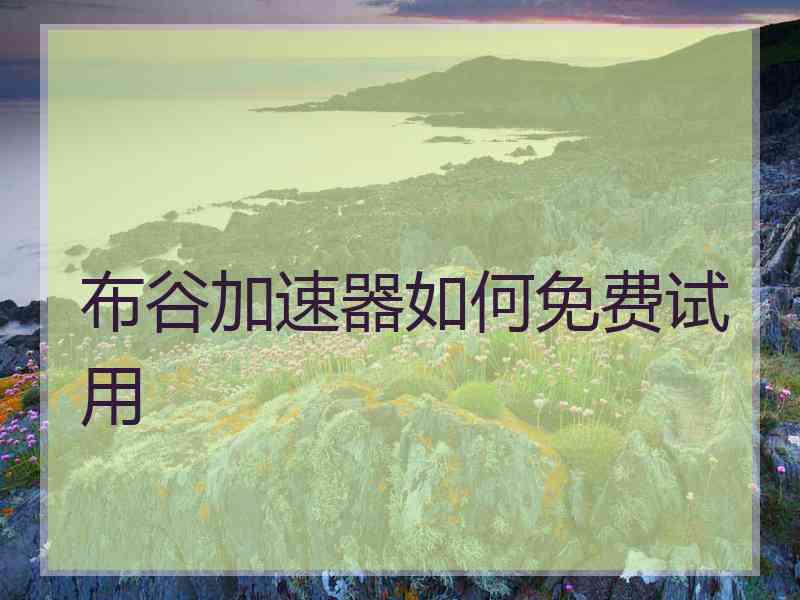 布谷加速器如何免费试用