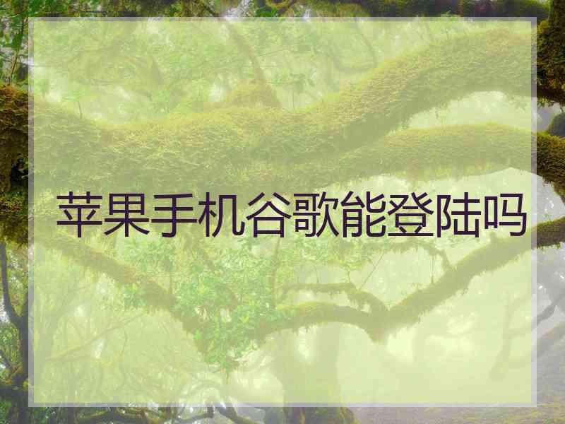 苹果手机谷歌能登陆吗