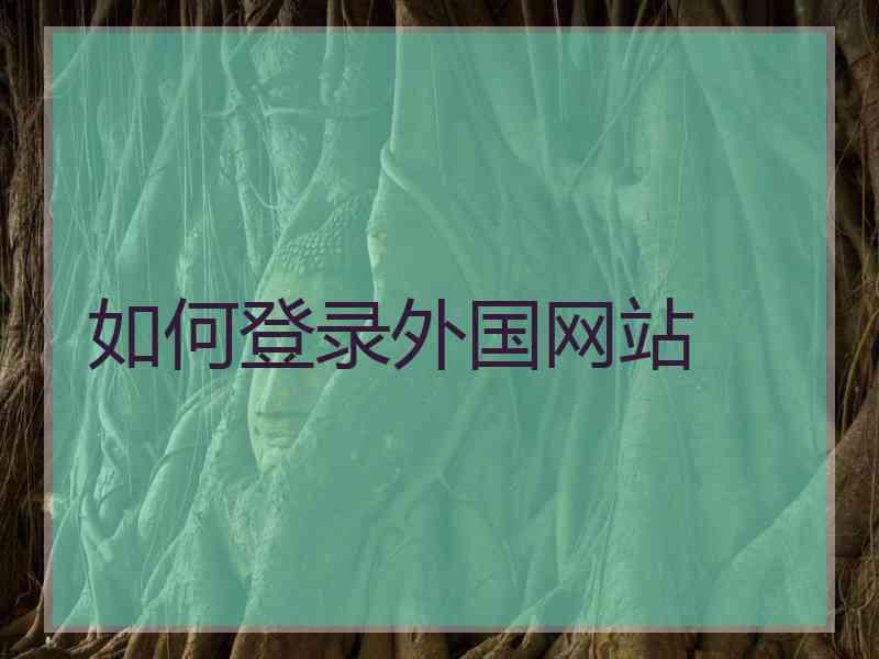 如何登录外国网站