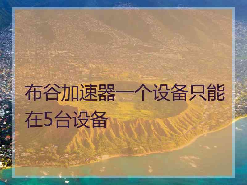布谷加速器一个设备只能在5台设备
