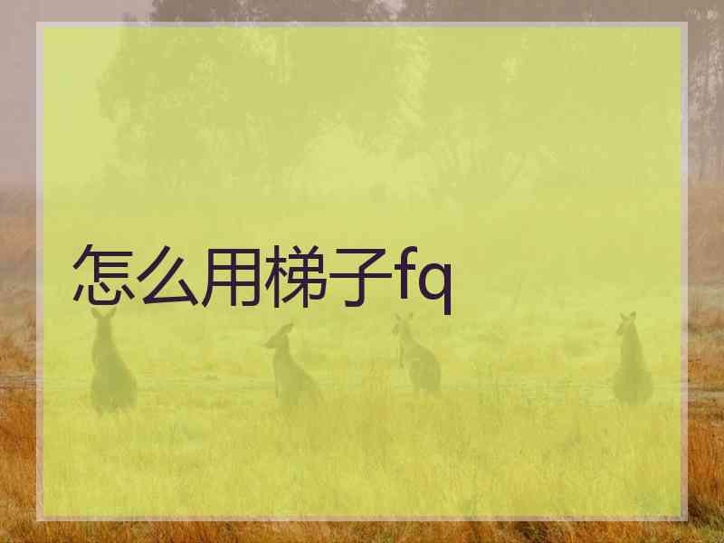 怎么用梯子fq