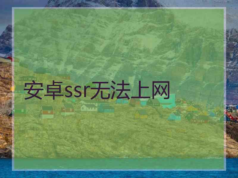 安卓ssr无法上网